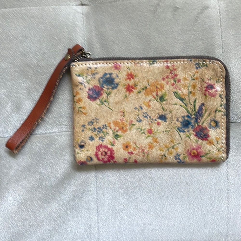 Patricia Nash Leather Floral Wristlet